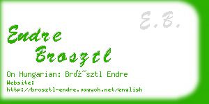 endre brosztl business card